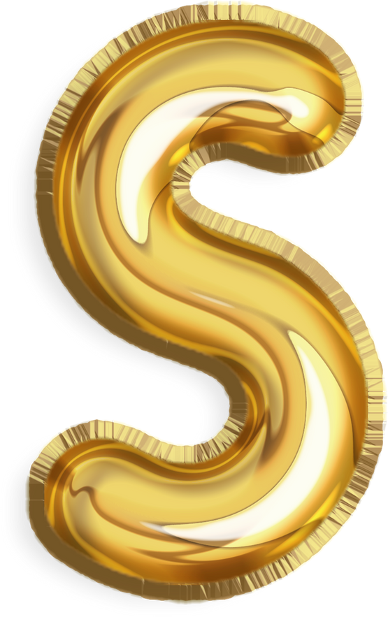 Golden balloon capital letter S